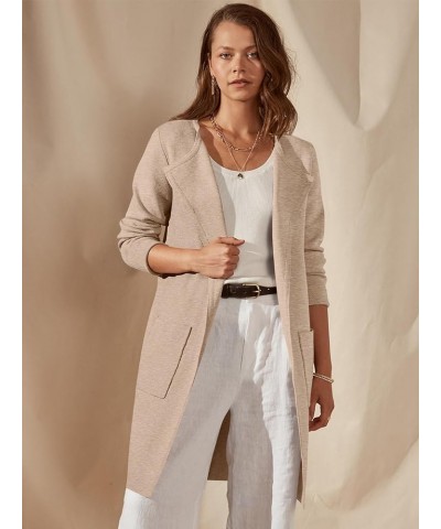 Women's Cardigan Sweater Casual Lapel Open Front Long Jackets Fall Winter Wool Coat 2023 Trench Clothes Apricort $26.51 Coats