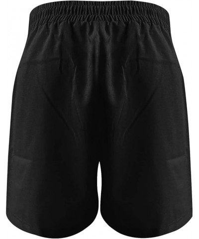 Elastic Waist Casual Comfy Summer Shorts Women's High Waisted Drawstring Shorts Solid Beach Shorts Gym Sweat Shorts Black $7....