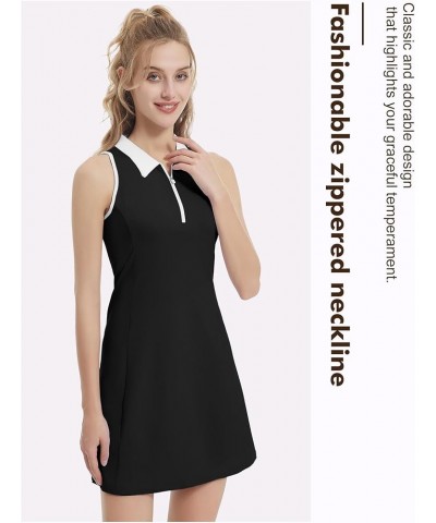 Womens Two Piece Tennis Golf Dress UPF 50+ Sports Wear Dresses for Women with Pocket Separate Shorts 01black $23.75 Dresses