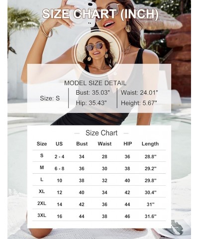 Women's Tummy Control Swimsuits Mesh Sexy One Piece Bathing Suits Slimming V Neck Swimwear A-Solidcolor Black51 $19.71 Swimsuits