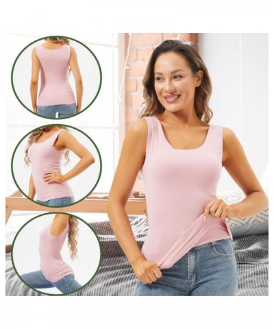 6 Pcs Thermal Tank Tops Women Underwear Tops Sleeveless Undershirt Cotton Camisole Women Warm Base Layer for Women White, Bei...