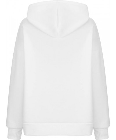 Hoodies for Women Fleece Plain Sweatshirt Y2K Hoodie Drawstring Hooded Pullover Sweaters Tops with Pocket A016-white $7.27 Ho...