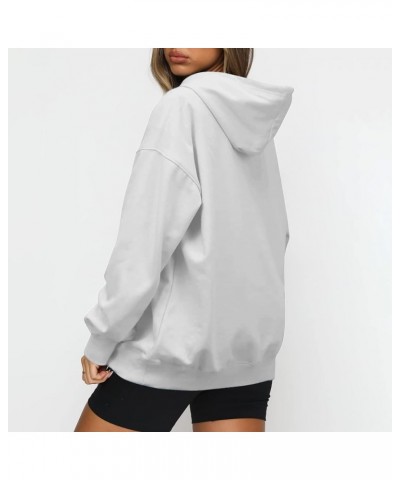 Hoodies for Women Fleece Plain Sweatshirt Y2K Hoodie Drawstring Hooded Pullover Sweaters Tops with Pocket A016-white $7.27 Ho...