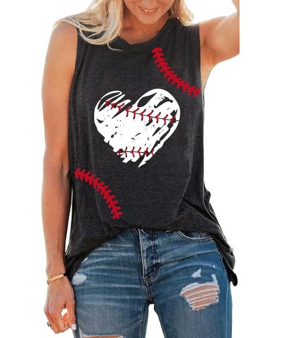 Baseball Mom Shirt Tank Tops Baseball Love Graphic Tee Shirts Women Summer Casual Loose Sleeveless Shirt Darkgrey3 $11.93 Tanks