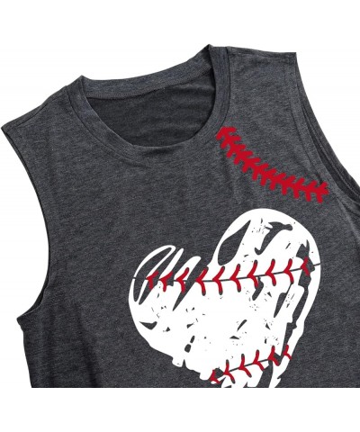 Baseball Mom Shirt Tank Tops Baseball Love Graphic Tee Shirts Women Summer Casual Loose Sleeveless Shirt Darkgrey3 $11.93 Tanks