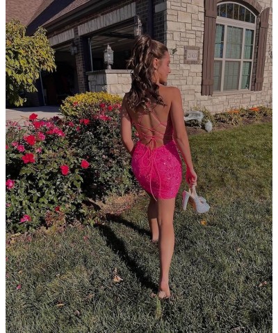 Women's V Neck Hoemcoming Dresses Short for Teens Sparkly Sequins Open Back Formal Cockatil Gown A-orange $31.34 Dresses