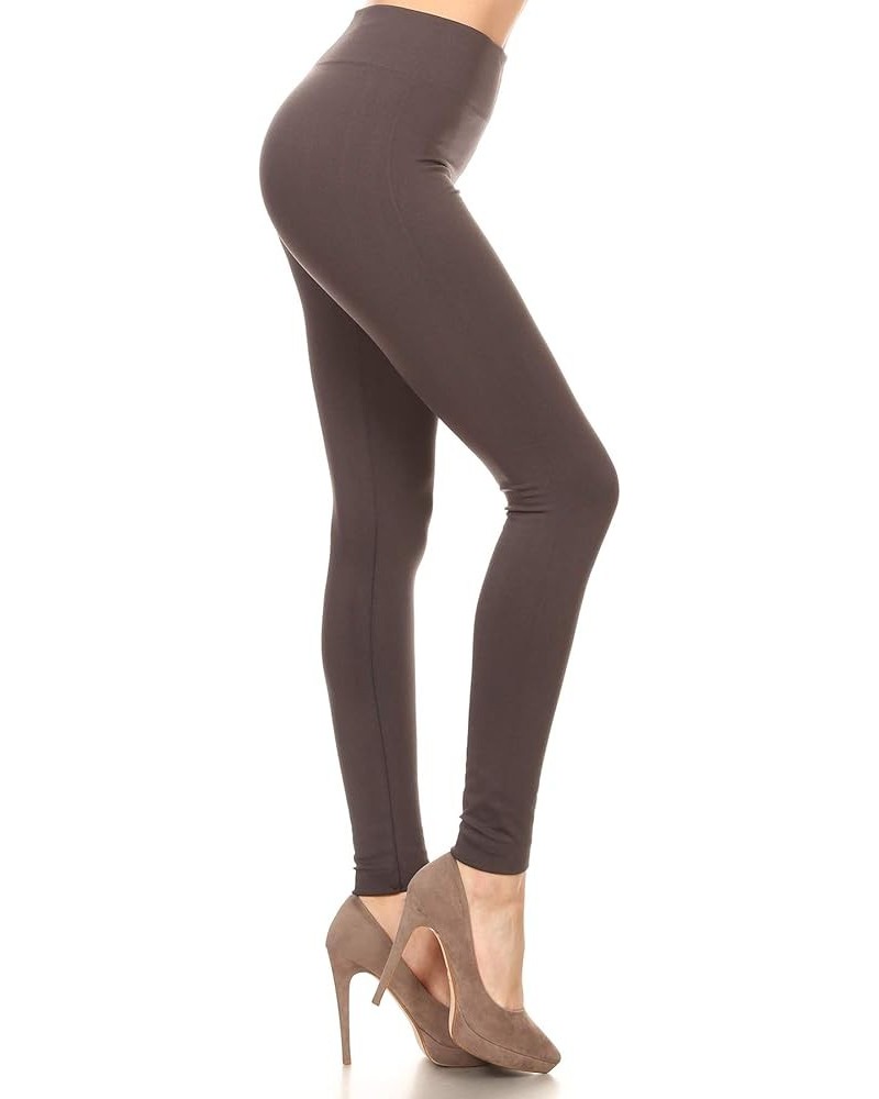 High Waisted Warm Fleece Lined Leggings Women Tights Fleece-Yoga Charcoal $10.79 Leggings