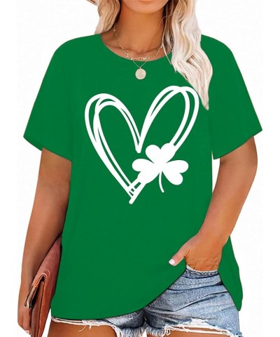 Plus Size St. Patrick's Day Shirt for Women Lucky Shamrock Tee Shirts Irish Clover Graphic Print Tops Green-love $19.43 Others