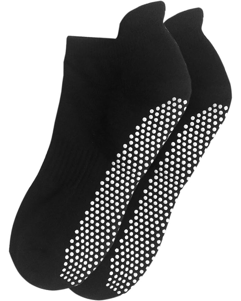 Anti Slip Non Skid Barre Yoga Pilates Hospital Socks with grips for Adults Men Women (Large, 4-pairs/black+beige+grey+pink) X...