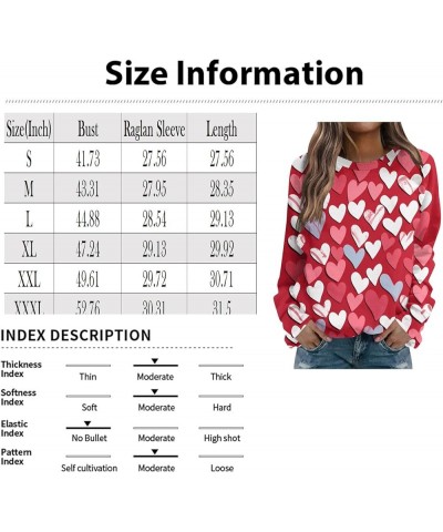 Women's Cute Heart Print Valentines Sweatshirt Slim Fit Long Sleeve Crewneck Pullover Sweaters Tops B-blue $11.25 Socks