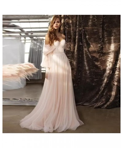 Women's Tulle Long Prom Dress Puffy Sleeve 2023 Off Shoulder Sweetheart Vintage Evening Party Gowns Lavender $32.40 Dresses