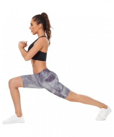 High Waist Out Pocket Yoga Short Tummy Control Workout Running 4 Way Stretch Yoga Leggings Galaxygray $12.68 Activewear