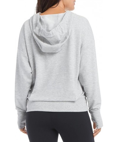 Women's Pleated Studio Zip Up Hoodie Silver Heather $18.84 Activewear