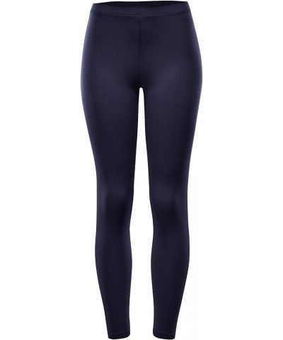 Women Solid Basic Jersey Elastic Full Ankle Legging True Navy $9.69 Leggings