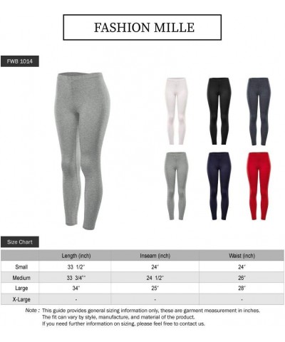 Women Solid Basic Jersey Elastic Full Ankle Legging True Navy $9.69 Leggings