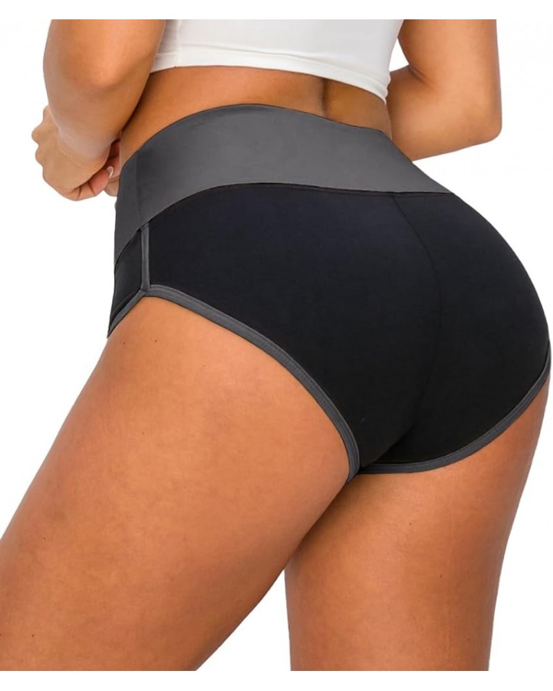 Booty Shorts for Women - High Waisted Super Soft Dolphin Shorts Hto128 Bkch $10.99 Shorts