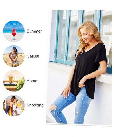 2024 Womens Summer Tunics Tops Short Sleeve Casual T-Shirts V Neck Loose Comfy Tee Lightweight Cute Blouse Pink Stripe $11.25...