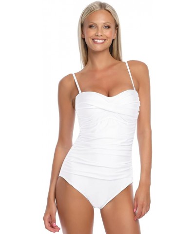 Women's Strapless One Piece Swimsuit White $23.59 Swimsuits