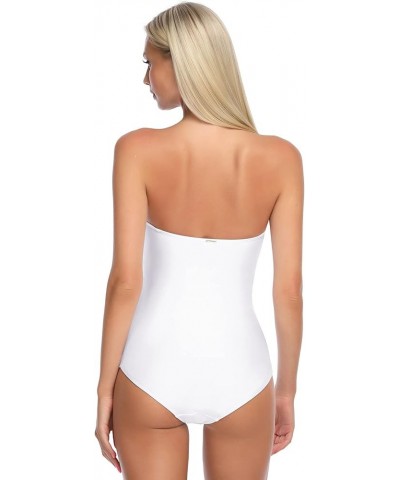 Women's Strapless One Piece Swimsuit White $23.59 Swimsuits