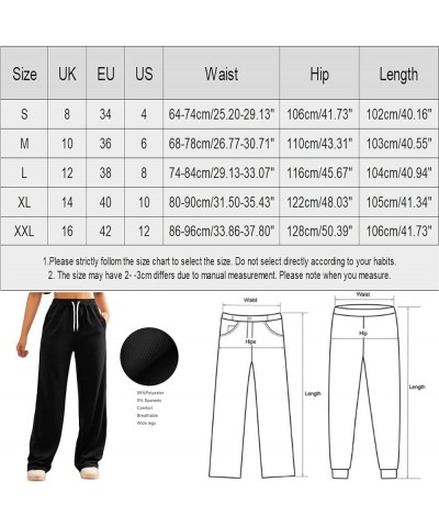 Womens Wide Leg Sweatpants Baggy Cozy Fleece Boyfriend Casual Pants Elastic High Waisted Yoga Pants Pockets 2024 Trendy Ba- W...