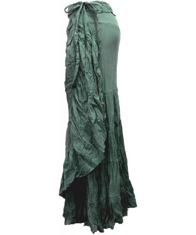 Women's Crochet Waist Ruffle Wrap Around Long Skirt Teal (42) $16.72 Skirts