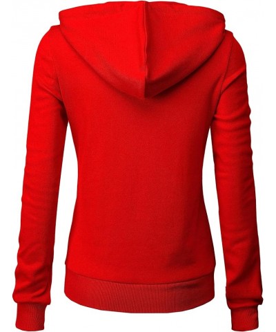 Women's Slim Fit Pullover Hoodie Lightweight Long Sleeve Kangaroo Pocket Basic Casual wear Oscwohol032-red $18.43 Hoodies & S...