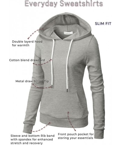 Women's Slim Fit Pullover Hoodie Lightweight Long Sleeve Kangaroo Pocket Basic Casual wear Oscwohol032-red $18.43 Hoodies & S...