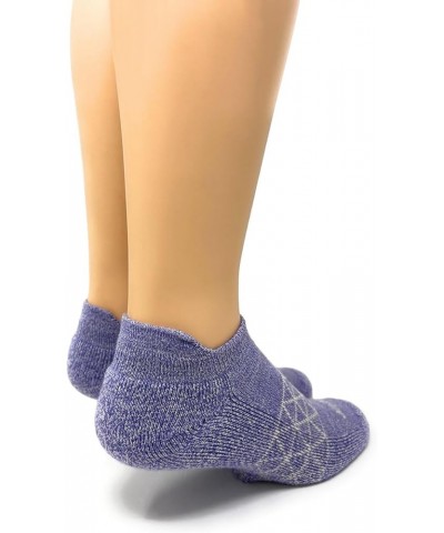 All Day - Everyday - Terry Lined - Cushioned - All-Purpose Socks - Unisex Lilac / White - Tab Anklet $10.81 Socks