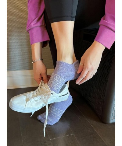 All Day - Everyday - Terry Lined - Cushioned - All-Purpose Socks - Unisex Lilac / White - Tab Anklet $10.81 Socks