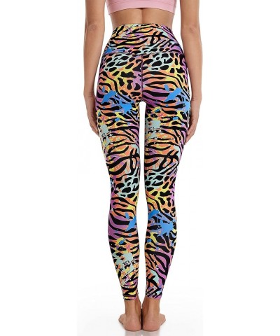 Workout Leggings for Women Tummy Control High Waisted Yoga Pants Printed Leggings for Women Festival- 25 Inches Printed Rainb...