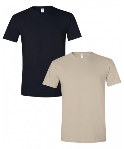 Adult Ultra Cotton T-Shirt with Pocket, Style G2300, 2-Pack (1) Black + (1) Sand $12.96 T-Shirts