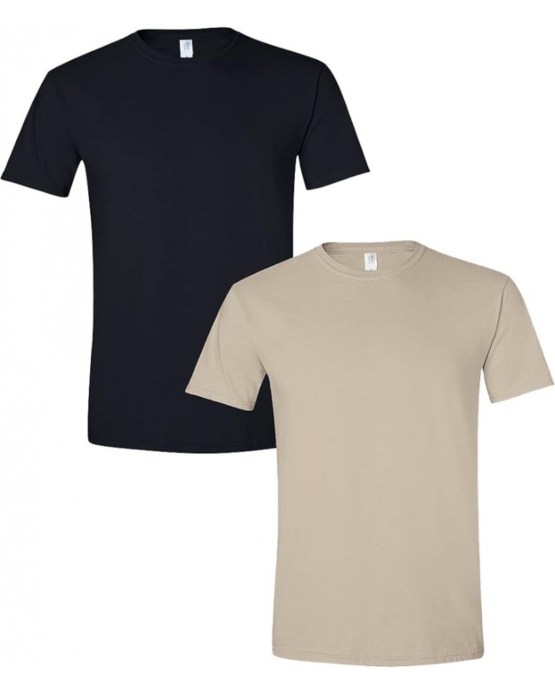 Adult Ultra Cotton T-Shirt with Pocket, Style G2300, 2-Pack (1) Black + (1) Sand $12.96 T-Shirts