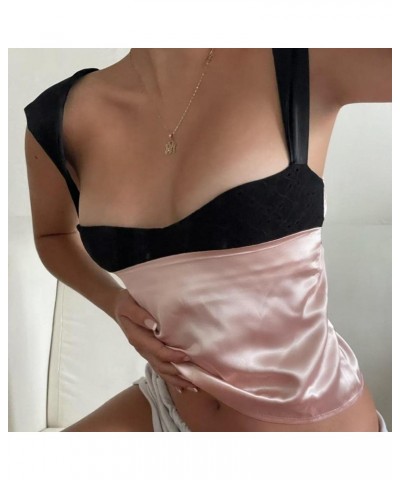 Women Tank Top Y2K Backless Crop Top Slim Fit Low Cut Spaghetti Strap Camisoles Sleeveless Basic Tops Streetwear I-pink $7.55...