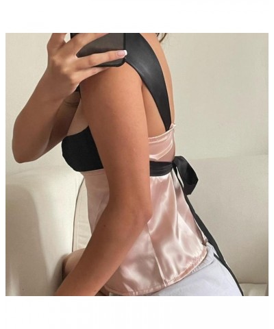 Women Tank Top Y2K Backless Crop Top Slim Fit Low Cut Spaghetti Strap Camisoles Sleeveless Basic Tops Streetwear I-pink $7.55...