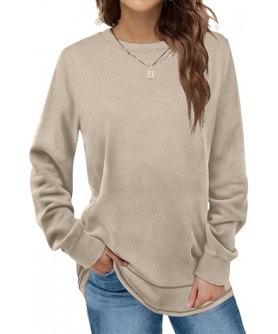 Oversized Sweatshirt for Women Casual Crewneck Long Sleeve Tops Fleece Comfy Loose Fit Fall 2023 Trendy Clothes 07 Khaki $8.3...