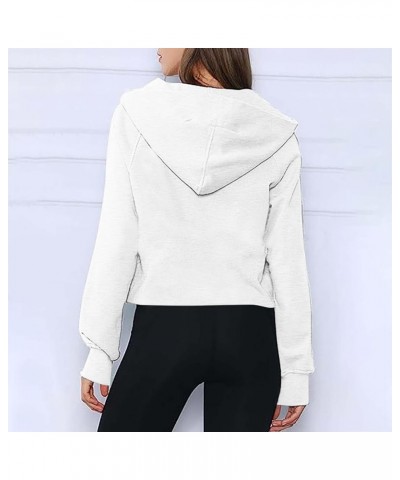 Fall Half Zip Sweatshirt Women Oversized Cute Cropped Pullover Hoodie Long Sleeve Plus Size Quarter Zipper Hoodies 02-white?s...