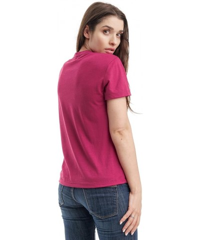 Merino Wool T Shirt Women - 100% Merino Wool Base Layer Women Short Sleeve Tee + Merino Wool Hiking Socks Purple V-neck $25.9...