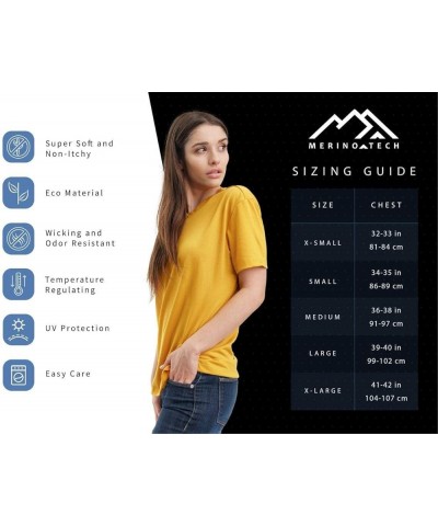 Merino Wool T Shirt Women - 100% Merino Wool Base Layer Women Short Sleeve Tee + Merino Wool Hiking Socks Purple V-neck $25.9...