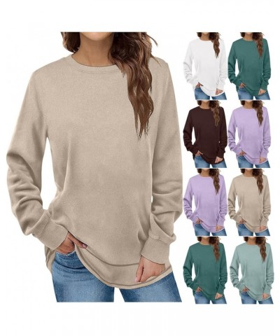 Oversized Sweatshirt for Women Casual Crewneck Long Sleeve Tops Fleece Comfy Loose Fit Fall 2023 Trendy Clothes 07 Khaki $8.3...