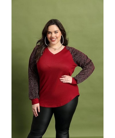 Plus Size Tops For Women Lace Long Sleeve Blouses Casual Loose Tunic Fall Dressy Shirts XL-5XL 3695-black $13.44 Tops