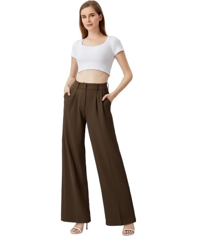 Wide Leg Pants for Women | High Waisted Trousers with Pockets | Comfortable Work Pants for Women | Business Casual Pants for ...