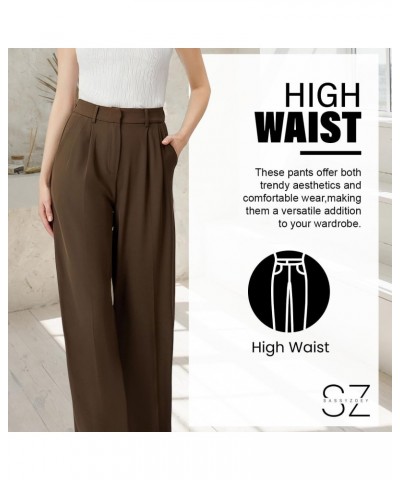 Wide Leg Pants for Women | High Waisted Trousers with Pockets | Comfortable Work Pants for Women | Business Casual Pants for ...