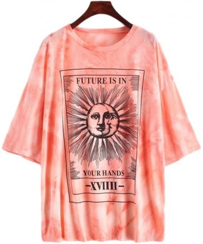 Women's Oversized Tshirt Short Sleeve Tunic Tops Crew Neck Casual Drop Shoulder Loose Tee T Shirts Pink1 $10.79 T-Shirts