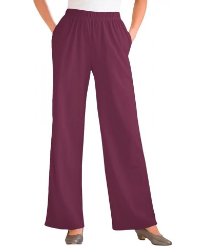 Women's Plus Size 7-Day Knit Wide-Leg Pant Deep Claret $20.68 Pants