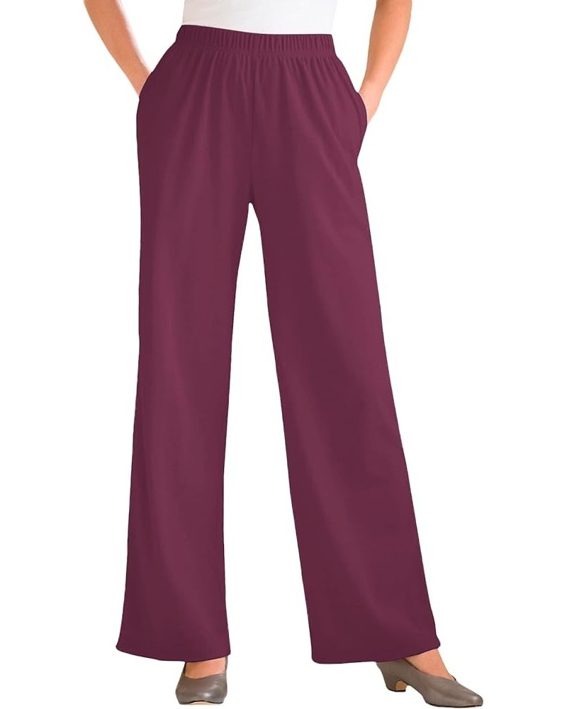 Women's Plus Size 7-Day Knit Wide-Leg Pant Deep Claret $20.68 Pants