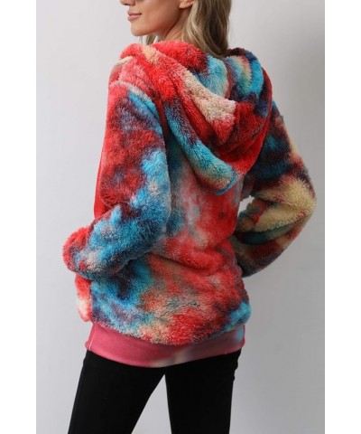 Womens Oversized Hoodies Sherpa Sweatshirts Fuzzy Fleece Pullover Fluffy Outerwear With Pockets Red Blue $12.25 Hoodies & Swe...