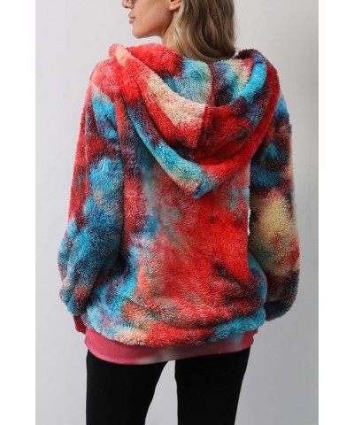 Womens Oversized Hoodies Sherpa Sweatshirts Fuzzy Fleece Pullover Fluffy Outerwear With Pockets Red Blue $12.25 Hoodies & Swe...