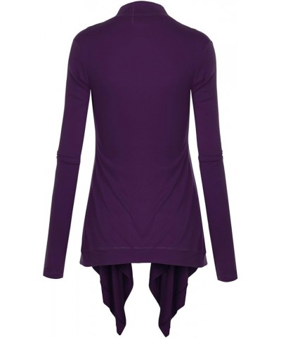 CTC Womens Off-Duty Open Front Cardigan - Made in USA Wsk849_dark_purple $10.17 Sweaters