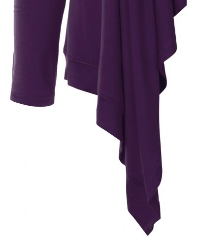 CTC Womens Off-Duty Open Front Cardigan - Made in USA Wsk849_dark_purple $10.17 Sweaters