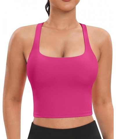 Padded Sports Bras for Women - Strappy Spaghetti Strap Workout Criss Cross Tank Tops Sets (3 Pack) A: Rose / Brown / Blue $17...